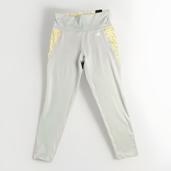 Adidas Optime Aeroready Training Tight Large High Rise 7/8 Wonder Silver NEW - Picture 1 of 11